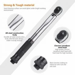 TACKLIFE 1/4" (5 ~ 25 Nm) 24T Ratschen-Drehmomentschlüssel Mit Klick Auf Kaliberscheibe, Hohe Präzision ± 4%, 7,5 Cm Verlängerung, 3/8" Fahrradadapter - HTW4B -Schlüssel Shop 40459742 3