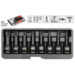 YATO Schlagschrauber Kraftschrauber Einsätze Torx Stecknüsse 1/2" 8 Tlg.