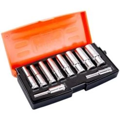 Bahco 1/4" Steckschlüssel-Satz, Lange Ausführung, 10-teilig