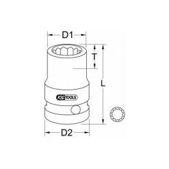 KSTOOLS KS Tools 1/2 12-kant-Kraft-Stecknuss, Kurz, 3/4 -Schlüssel Shop 45724371 2