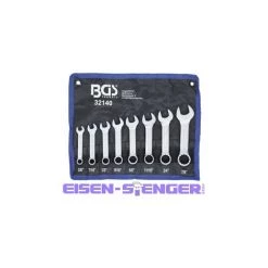 BGS TECHNIC Maul-Ringschlüssel-Satz | Extra Kurz | Zollgrößen | SW 3/8