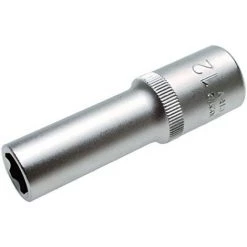 BGS TECHNIC BGS 10272 | STECKSCHLÜSSEL-EINSATZ SUPER LOCK, TIEF | 12,5 MM (1/2'') | SW 12 MM | LANG | WELLENPROFIL | CV-STAHL