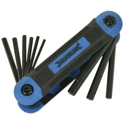 SILVERLINE 763580 KLAPPBARE PROFI-INNENSECHSKANTSCHLÜSSEL, ZÖLLIG, 9-TLG. SATZ 5/64?1,4 ZOLL