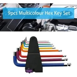 ECHOO 9-teiliges Mehrfarbiges Sechskant-Halbrundkopf-Inbusschlüssel-Set, Farbcodierter Kugelkopf-Profi-Inbusschlüssel (1,5 Mm-10 Mm), Klein Und Kompakt Mit 2 -Schlüssel Shop 51439785 3