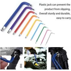 ECHOO 9-teiliges Mehrfarbiges Sechskant-Halbrundkopf-Inbusschlüssel-Set, Farbcodierter Kugelkopf-Profi-Inbusschlüssel (1,5 Mm-10 Mm), Klein Und Kompakt Mit 2 -Schlüssel Shop 51439785 5