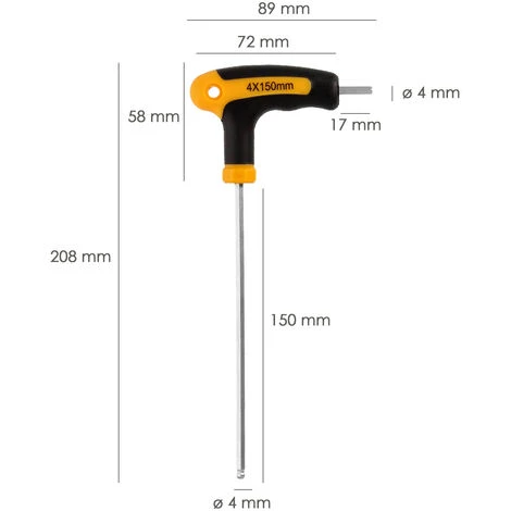 WOLFPACK Inbusschlüssel Mit Kugelgriff Form T 4,0 Mm. Mit Aufhänger 4 WOLFPACK Inbusschlüssel Mit Kugelgriff Form T 4,0 Mm. Mit Aufhänger – Bild 2