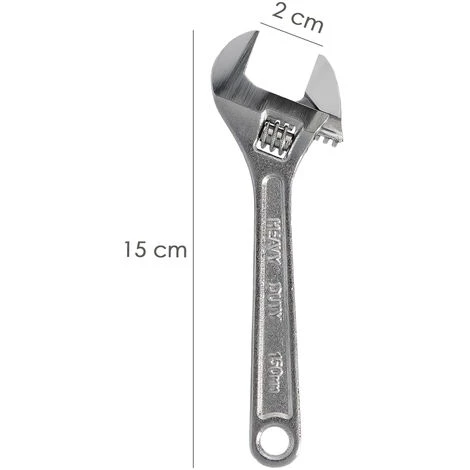 WOLFPACK Verstellbarer Schraubenschlüssel Rändelung 6"/150 Mm. Schraubenschlüssel, Anzugsschlüssel, Verstellbarer Schraubenschlüssel 4 WOLFPACK Verstellbarer Schraubenschlüssel Rändelung 6"/150 Mm. Schraubenschlüssel, Anzugsschlüssel, Verstellbarer Schraubenschlüssel – Bild 2