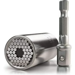 TINOR Premium Universal Schlüssel - Universal Steckschlüssel Multifunktions Nuss Bit Adapter - Powergrip Universalschlüssel - Universalnuss Reparatur Handwerkzeug 7-19mm Mit Adapter