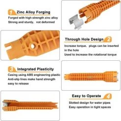 HIASDFLS Schlüssel Aluminiumlegierung Wasserhahn Anziehen Wasserhahn CLE A Waschbeckenschlüssel Multifunktionale Rutschfeste Multifunktionsmischer Einfach Zu Bedienen Für Home Küche Badezimmer Waschbecken Mischer - Orange 11 HIASDFLS Schlüssel Aluminiumlegierung Wasserhahn Anziehen Wasserhahn CLE A Waschbeckenschlüssel Multifunktionale Rutschfeste Multifunktionsmischer Einfach Zu Bedienen Für Home Küche Badezimmer Waschbecken Mischer - Orange -Schlüssel Shop 55534709 5