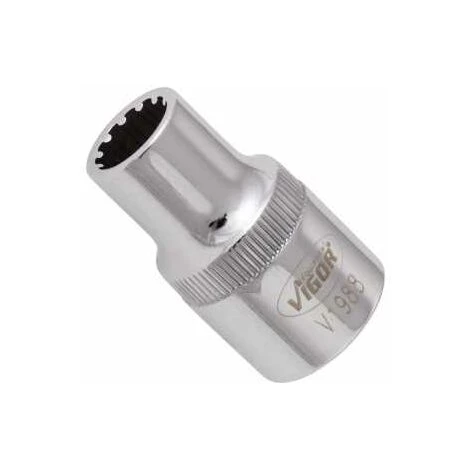 VIGOR Multiprofil Steckschlüsseleinsatz, Vierkant Hohl 12,5 Mm (1/2), Multiprofil, 10 Mm 3 VIGOR Multiprofil Steckschlüsseleinsatz, Vierkant Hohl 12,5 Mm (1/2), Multiprofil, 10 Mm