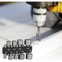 TINOR Stecknuss Set 9 Stück(5mm-13mm), HPHOPE Stecknuss Bit Adapter 1/4 Zoll Steckschlüssel Set Für Bohrer Oder -Schlüssel Shop 56760242 3
