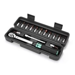 HAPPYSHOPPING 2-24N.m 1/4 Zoll Antrieb 15 STÜCKE Voreingestellte Drehmomentschlüssel Bits Set Schnellspanner Mini Tragbarer Einstellbarer Drehmomentschlüssel Haushalt Fahrrad Auto Autoreparaturen Mit Aufbewahrungsbox,15pcs