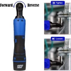 DAY PLUS Elektrische Ratschenschlüssel 12V 3/8 Zoll Akku Ratschenschlüsse Mit 2 X 1500mAh Akku, Ratschenschlüsselset Drehmoment Gabelschlüssel Mit LED Licht, 7 Steckdosen, Vorwärts Und Rückwärts -Schlüssel Shop 58204200 3