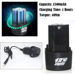 DAY PLUS Elektrische Ratschenschlüssel 12V 3/8 Zoll Akku Ratschenschlüsse Mit 2 X 1500mAh Akku, Ratschenschlüsselset Drehmoment Gabelschlüssel Mit LED Licht, 7 Steckdosen, Vorwärts Und Rückwärts -Schlüssel Shop 58204200 5