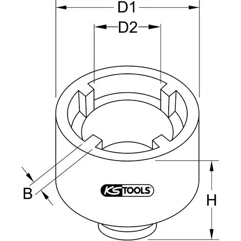 KSTOOLS KS TOOLS 3/4" Nutmutter KM9, Zapfen Innenliegend 4 KSTOOLS KS TOOLS 3/4" Nutmutter KM9, Zapfen Innenliegend – Bild 2