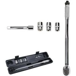 Randaco Drehmomentschlüssel 28-210Nm Stecknüsse 17-21 Verlängerung Drehmoment 1/2" Zoll - Silber