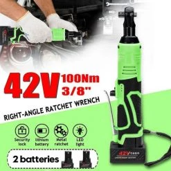 12V/42V 65/100n.m Elektroschrauber-Kit Kabellose Rechtwinklige Ratsche Mit 1/2 Batterien 3/8 Zoll-Ksize THSINDE