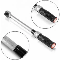 STAHLWERK Profi-Drehmomentschlüssel 1/2 Zoll Aus Chrom-Vanadium-Stahl Einstellbar Von 40 Bis 210 Nm Mit Schnellwechsel-Mechanismus