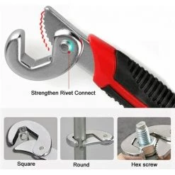 QERSTA Verstellbarer Schraubenschlüssel, Verstellbarer Rohrschlüssel-Werkzeugsatz, Verstellbarer Schraubenschlüssel, Verstellbarer Mutternschlüssel, Für 6-32 Mm Vierkant-Sechskantmuttern, Schrauben, Rohre, Rohre, Klempner (rot) -Schlüssel Shop 59920074 4