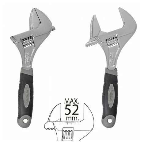 WOLFPACK Llave Ajustable Gran Apertura 52 Mm. Medida 10" 3 WOLFPACK Llave Ajustable Gran Apertura 52 Mm. Medida 10"