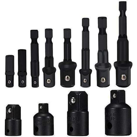 ILOVEMILAN Stecknuss-Adapter-Konverter-Set, 8-teilig, Sechskantschaft-Bohrer, Nussschlüssel, Stecknuss-Verlängerungs-Adapter-Bit-Set, Set Mit 4 Reduzieradaptern (schwarz) 3 ILOVEMILAN Stecknuss-Adapter-Konverter-Set, 8-teilig, Sechskantschaft-Bohrer, Nussschlüssel, Stecknuss-Verlängerungs-Adapter-Bit-Set, Set Mit 4 Reduzieradaptern (schwarz)