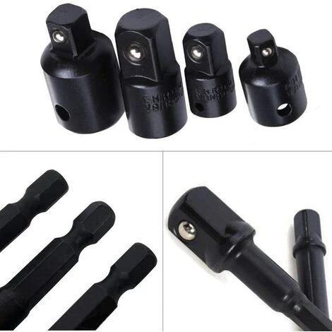 ILOVEMILAN Stecknuss-Adapter-Konverter-Set, 8-teilig, Sechskantschaft-Bohrer, Nussschlüssel, Stecknuss-Verlängerungs-Adapter-Bit-Set, Set Mit 4 Reduzieradaptern (schwarz) 7 ILOVEMILAN Stecknuss-Adapter-Konverter-Set, 8-teilig, Sechskantschaft-Bohrer, Nussschlüssel, Stecknuss-Verlängerungs-Adapter-Bit-Set, Set Mit 4 Reduzieradaptern (schwarz) – Bild 5