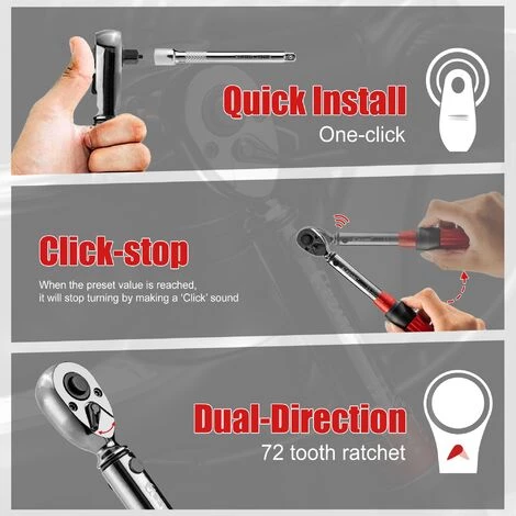 Fuienko 16 Stücke 1/4'' Drehmoment Wrench Set Mit Doppel Skala 2-20Nm Präzise Ratsche Reparatur Spanner Key Fahrrad Wartung Kit,GERMANY,Torque Wrench Set 6 Fuienko 16 Stücke 1/4'' Drehmoment Wrench Set Mit Doppel Skala 2-20Nm Präzise Ratsche Reparatur Spanner Key Fahrrad Wartung Kit,GERMANY,Torque Wrench Set – Bild 4