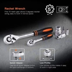 GIZCAM Ratschenschlüssel Werkzeugkoffer 119tlg Ratschenkasten Stecknusskasten -Schlüssel Shop 65920236 5