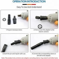 ASUPERMALL Elektrischer Schraubenschlüssel-Adapter 1/2-Zoll-Kohlenstoffstahl-Adapter 360 Grad Drehbarer Steckschlüssel-Adapter Für Ratschenschlüssel Und Elektrische Schraubenschlüssel - Schwarz 360 Grad -Schlüssel Shop 66180170 5