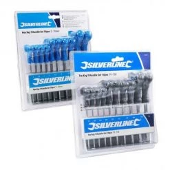 SILVERLINE SET TRX Torx T9-T50 + Innensechskant 2-10mm Stiftschlüssel Mit Quergriffen Im Metallständer -Schlüssel Shop 66344115 3