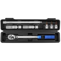 LIFCAUSAL 7-teiliges 3/8 Zoll 10-60N.m Drive Click Drehmomentschlüssel-Set Ultradünnes Zündkerzenhülsen-Entfernungswerkzeug Zweirichtungs-verstellbarer Schraubenschlüssel Mit Aufbewahrungskoffer