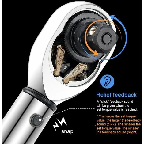 LIFCAUSAL 7-teiliges 3/8 Zoll 10-60N.m Drive Click Drehmomentschlüssel-Set Ultradünnes Zündkerzenhülsen-Entfernungswerkzeug Zweirichtungs-verstellbarer Schraubenschlüssel Mit Aufbewahrungskoffer 5 LIFCAUSAL 7-teiliges 3/8 Zoll 10-60N.m Drive Click Drehmomentschlüssel-Set Ultradünnes Zündkerzenhülsen-Entfernungswerkzeug Zweirichtungs-verstellbarer Schraubenschlüssel Mit Aufbewahrungskoffer – Bild 3