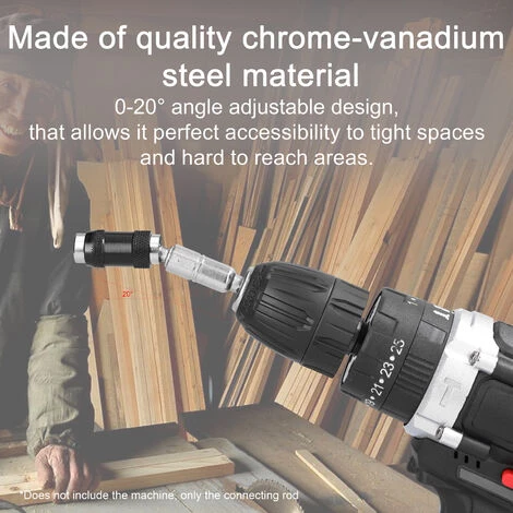 LIFCAUSAL 1/4 Zoll Schaft 0-20° Winkelverstellbarer Schraubendreher-Bit Universal-Verlängerungsstange Chrom-Vanadium-Stahl-Antriebsführungs-Bits Handwerkzeuge (Rot) 5 LIFCAUSAL 1/4 Zoll Schaft 0-20° Winkelverstellbarer Schraubendreher-Bit Universal-Verlängerungsstange Chrom-Vanadium-Stahl-Antriebsführungs-Bits Handwerkzeuge (Rot) – Bild 3