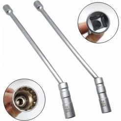 MONLY 2er-Pack Zündkerzenschlüssel 14 Mm, 16 Mm, 12-Punkt Verlängerte Magnetische Zündkerzensteckdose | Flexibles 3/8-Zoll-Universal-Steckschlüssel-Entfernungswerkzeug