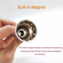 MONLY 2er-Pack Zündkerzenschlüssel 14 Mm, 16 Mm, 12-Punkt Verlängerte Magnetische Zündkerzensteckdose | Flexibles 3/8-Zoll-Universal-Steckschlüssel-Entfernungswerkzeug -Schlüssel Shop 68682933 4
