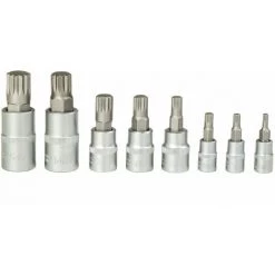 TECTAKE Vielzahn Steckschlüsselsatz Leiste 8-tlg. - Vielzahn Nuss, Vielzahn, Vielzahn Satz - Silber -Schlüssel Shop 7501202 4