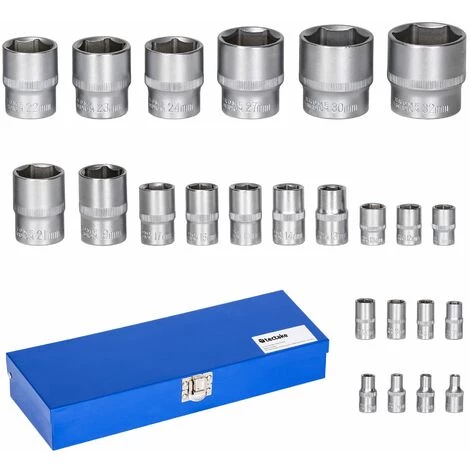 TECTAKE Steckschlüsselsatz 24-tlg. - Torx, Torx Schraubendreher, Torx Nuss - Blau 3 TECTAKE Steckschlüsselsatz 24-tlg. - Torx, Torx Schraubendreher, Torx Nuss - Blau
