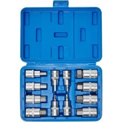 TECTAKE Innensechskant Steckschlüsselsatz 12-tlg. - Torx, Steckschlüsselsatz, Torx Schraubendreher - Blau -Schlüssel Shop 7501453 3