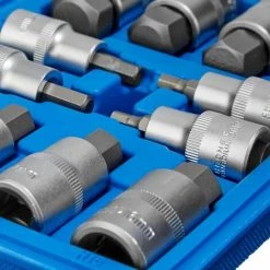 TECTAKE Innensechskant Steckschlüsselsatz 12-tlg. - Torx, Steckschlüsselsatz, Torx Schraubendreher - Blau -Schlüssel Shop 7501453 4