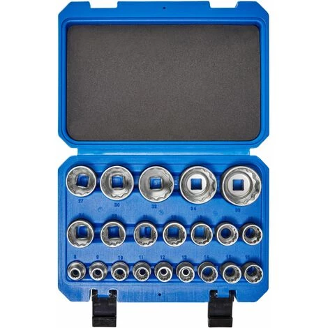 TECTAKE Außen Vielzahn Steckschlüsselsatz 21-tlg. - Vielzahn Nuss, Vielzahn Satz, Vielzahn Nusskasten - Blau 5 TECTAKE Außen Vielzahn Steckschlüsselsatz 21-tlg. - Vielzahn Nuss, Vielzahn Satz, Vielzahn Nusskasten - Blau – Bild 3