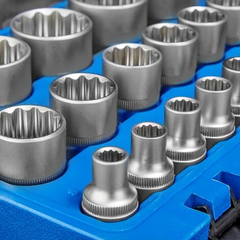 TECTAKE Außen Vielzahn Steckschlüsselsatz 21-tlg. - Vielzahn Nuss, Vielzahn Satz, Vielzahn Nusskasten - Blau 6 TECTAKE Außen Vielzahn Steckschlüsselsatz 21-tlg. - Vielzahn Nuss, Vielzahn Satz, Vielzahn Nusskasten - Blau – Bild 4